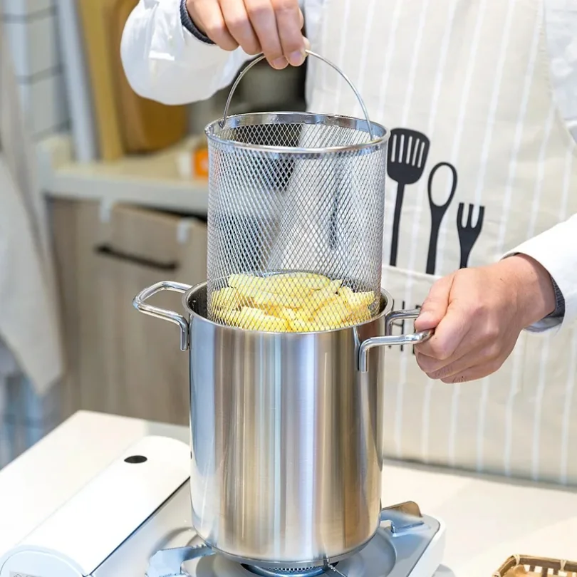 Rice Cooker - Ağır Kalınlaştırılmış Kuşkonmaz Pişirme Tenceresi, Fileli