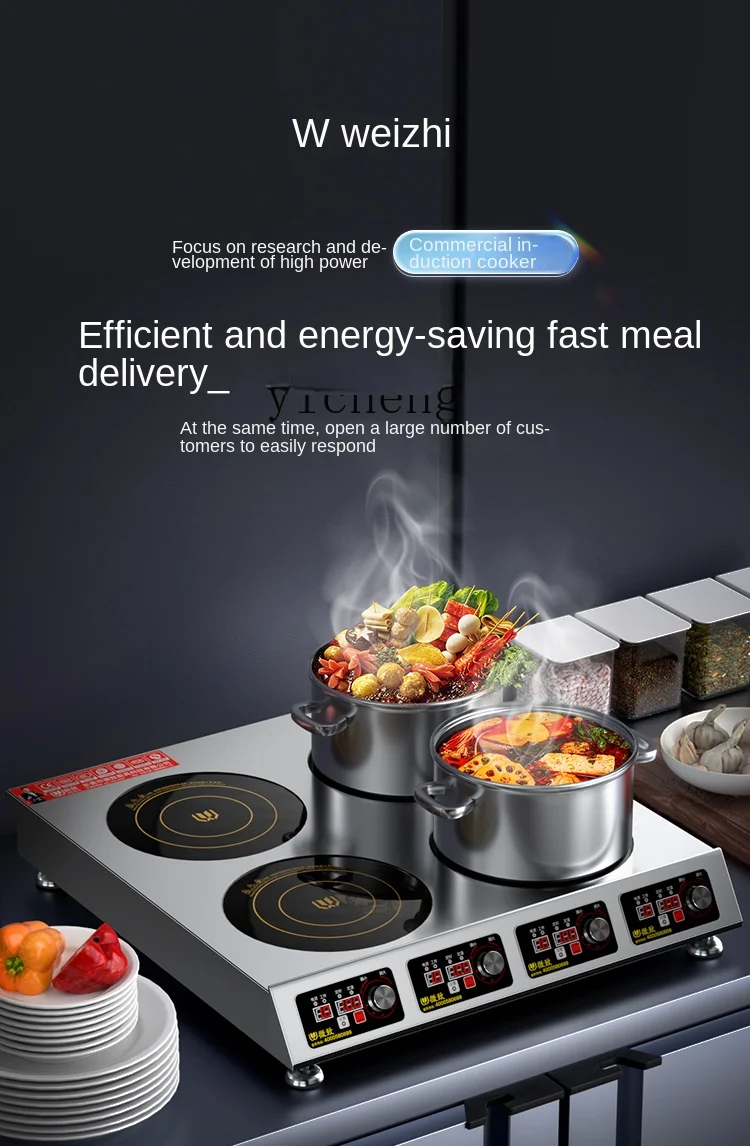 Induction Cooker - Ticari Tip, Çoklu Ocaklı, 3500W Yüksek