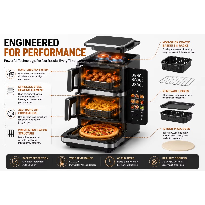 Elektrikli Hava Fritözü, Pizza - Air Fryer incelemesi ve fiyatı